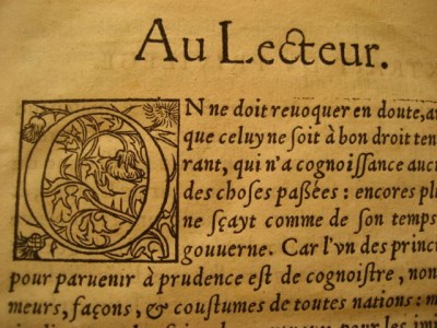 Lettrine ornée de chardons , XVIe siècle